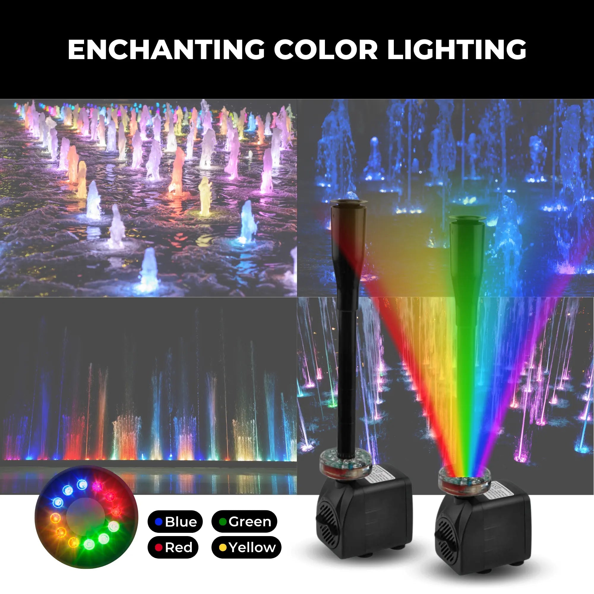 Gartenbrunnen-Pumpe – 12 LEDs für Teiche & Wasserspiele product image 4