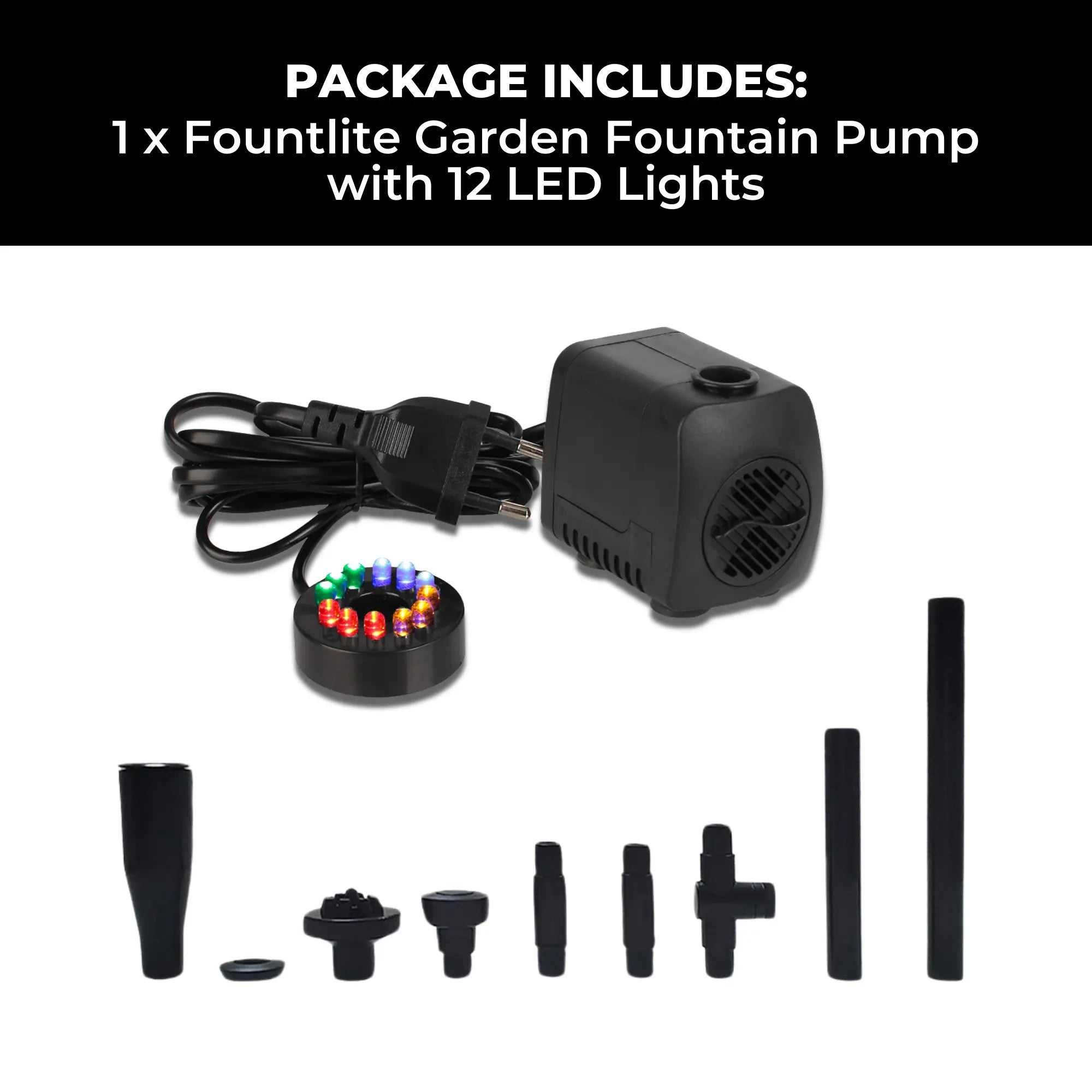 Gartenbrunnen-Pumpe – 12 LEDs für Teiche & Wasserspiele product image 8