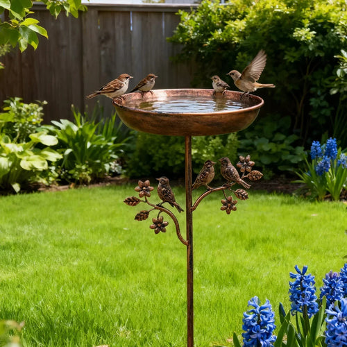 Vogeltränke mit Bodenspieß – dekorative Gartenschale für Wildvögel