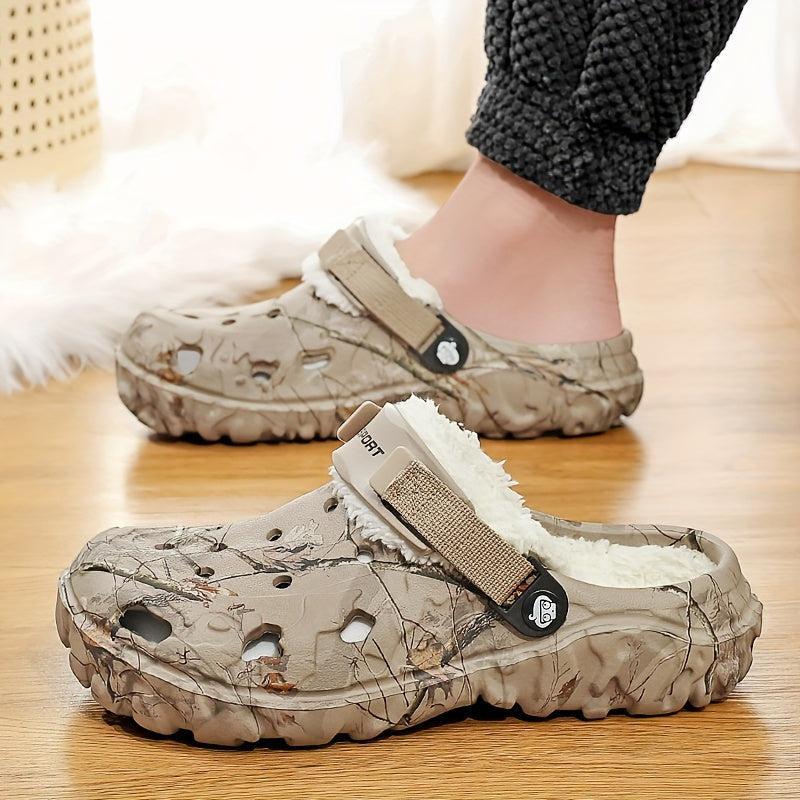 Gefütterte Clogs mit Fersenriemen – warme Hausschuhe für drinnen und draußen