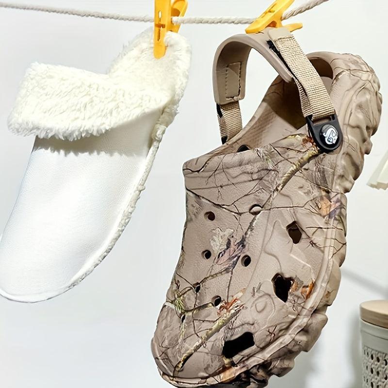 Gefütterte Clogs mit Fersenriemen – warme Hausschuhe für drinnen und draußen