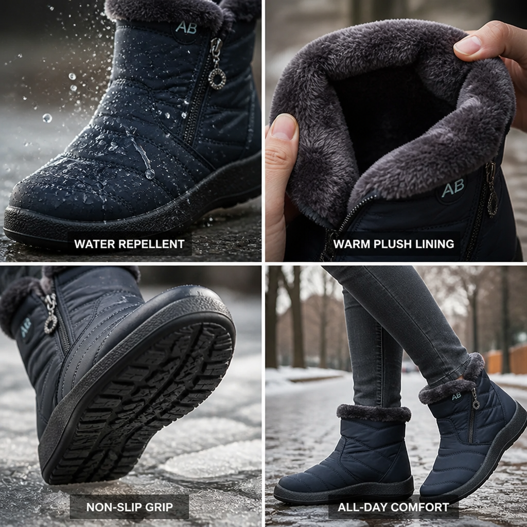 Gefütterte Winterstiefel – wasserabweisend und rutschfest