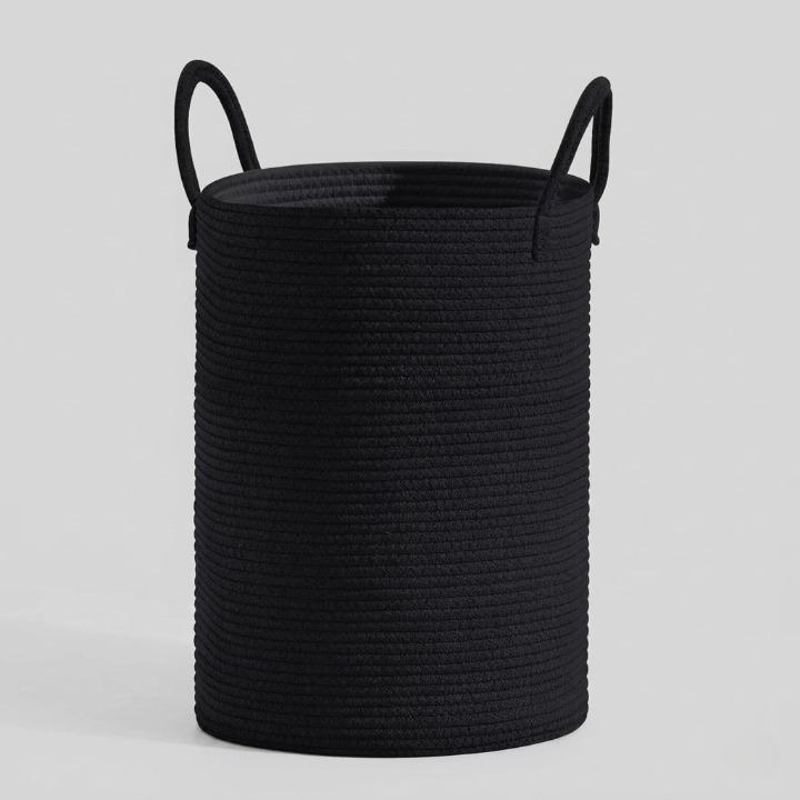 Geflochtener Baumwoll-Wäschekorb 58 Liter – faltbar und platzsparend