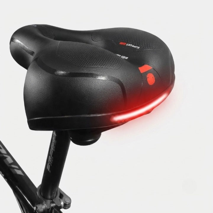 Ergonomischer Fahrradsattel mit Polsterung und Reflektorstreifen