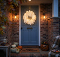 Halloween wreath with LED lighting – 12 glowing ghosts, 31 cm