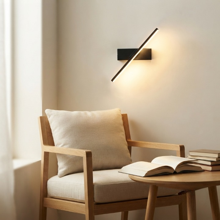 LED Wandleuchte schwenkbar 330° mit 3 Lichtfarben aus Aluminium