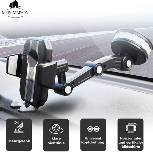 Handyhalterung Auto mit Saugnapf, 360° Drehung und Einhandbedienung
