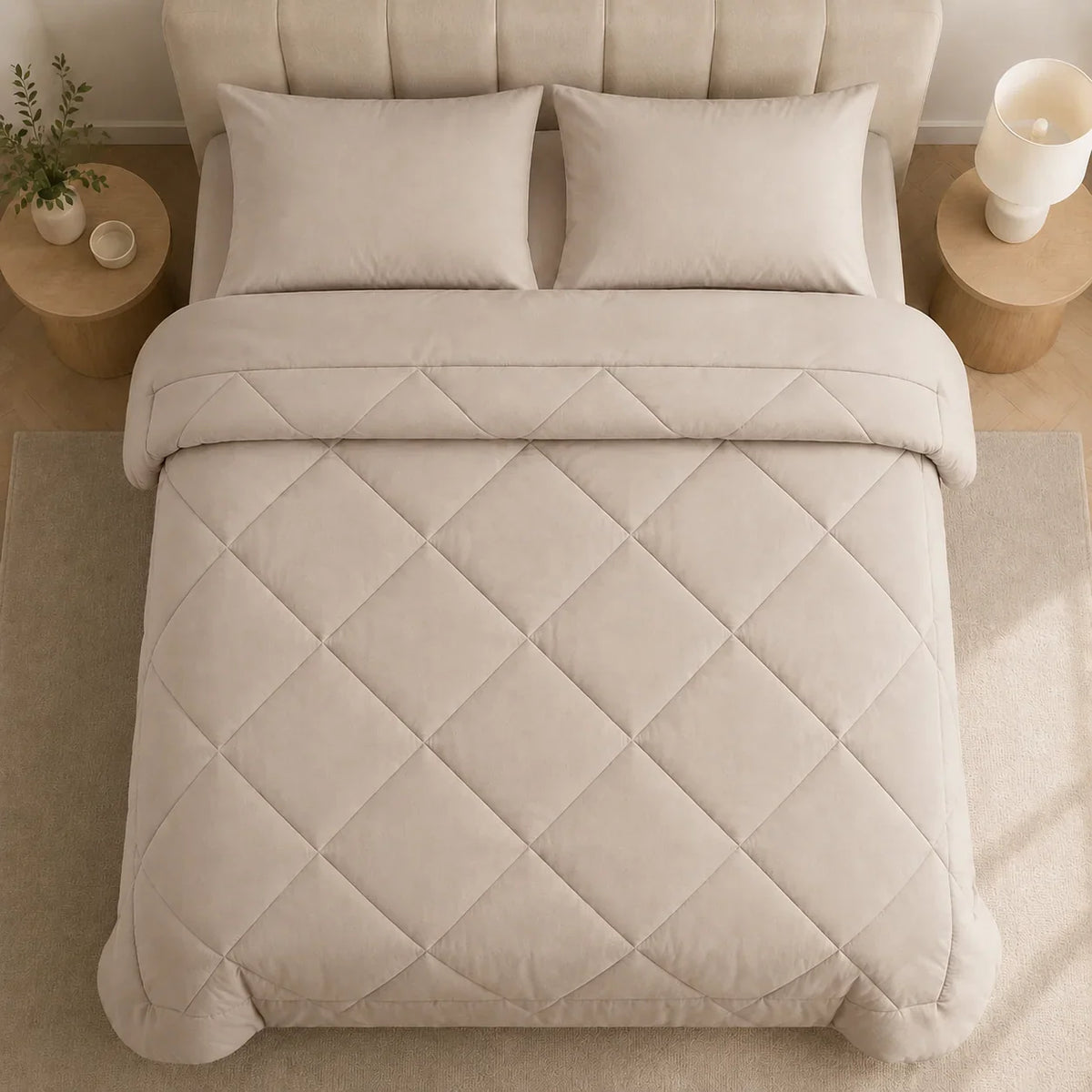 Wendbare Steppdecke mit Diamantsteppung – maschinenwaschbar