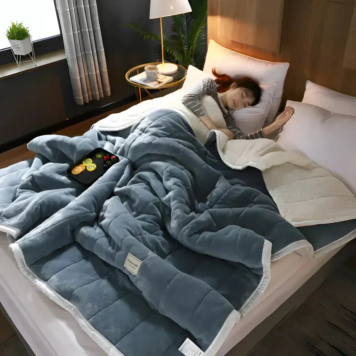 Gewichtsdecke mit Sherpa Fleece – Weiche Schwere Decke für Entspannung