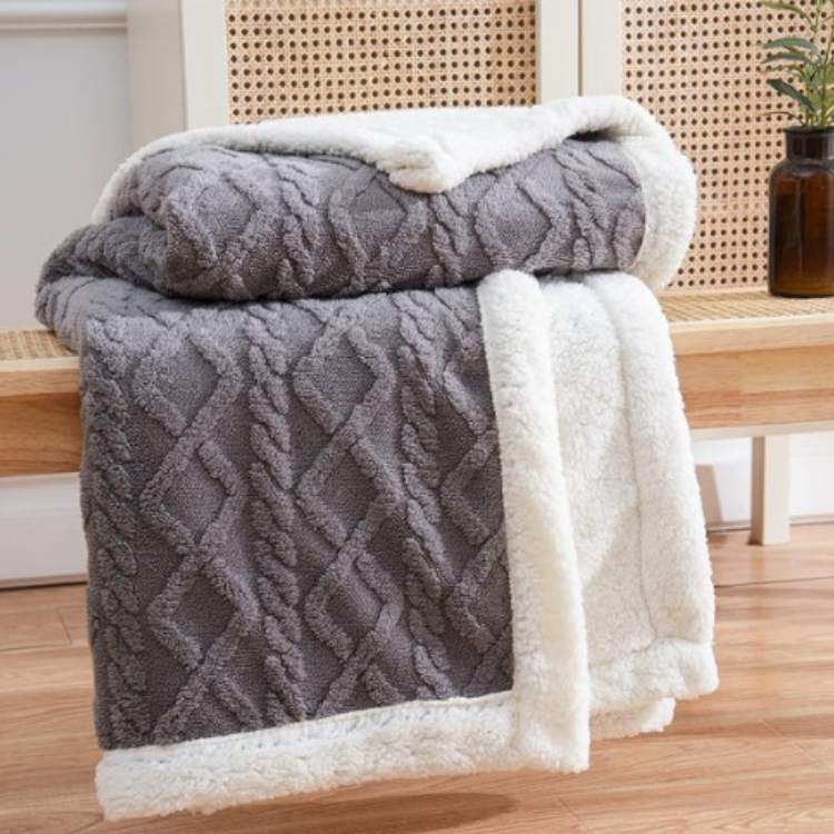 Weighted blanket with Sherpa - Warm weighted blanket for better sleep