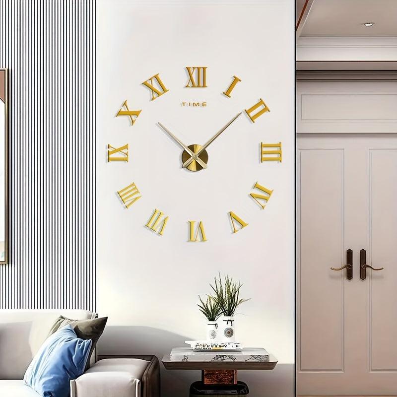 Große Wanduhr mit römischen Ziffern – minimalistisches Vintage-Design