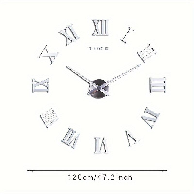 Große Wanduhr mit römischen Ziffern – minimalistisches Vintage-Design
