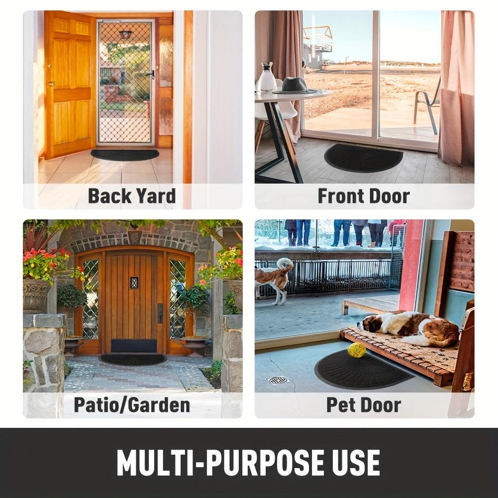 Semi-Circular Rubber Doormat – Non-Slip for Indoor and Outdoor Use