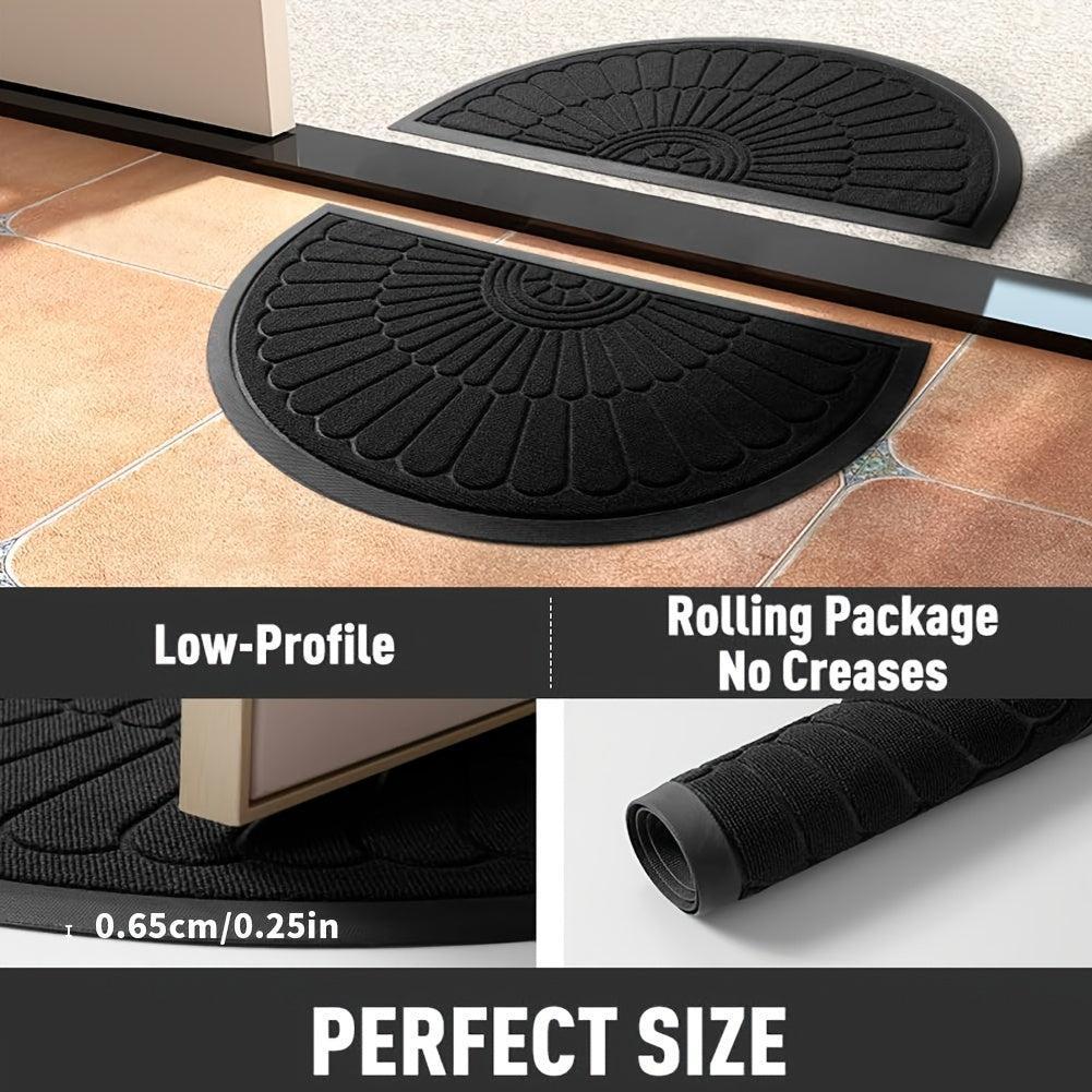 Semi-Circular Rubber Doormat – Non-Slip for Indoor and Outdoor Use