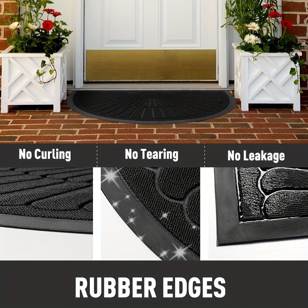 Semi-Circular Rubber Doormat – Non-Slip for Indoor and Outdoor Use