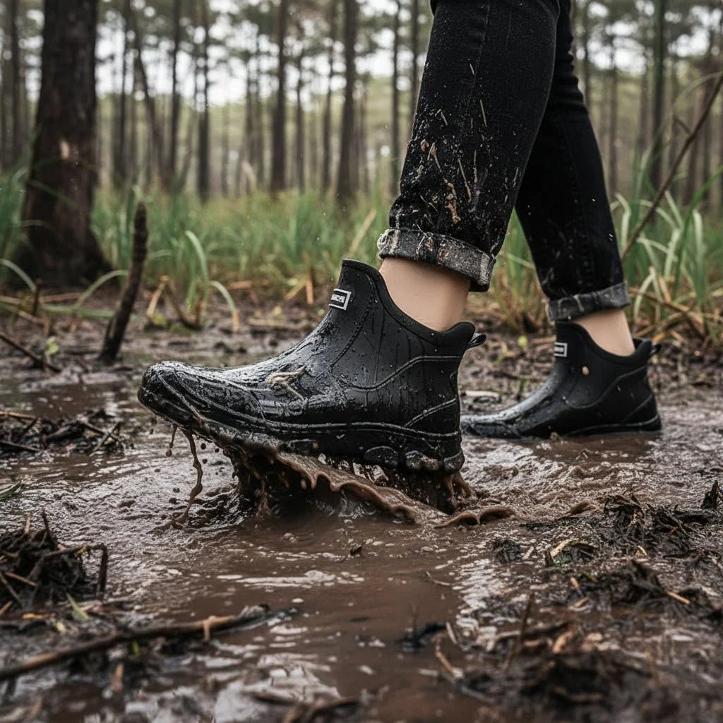 Ankle-High Rain Boots – Water-Repellent and Non-Slip