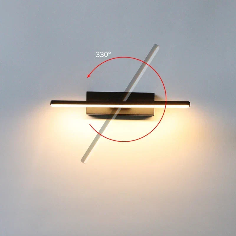 LED Wandleuchte schwenkbar 330° mit 3 Lichtfarben aus Aluminium