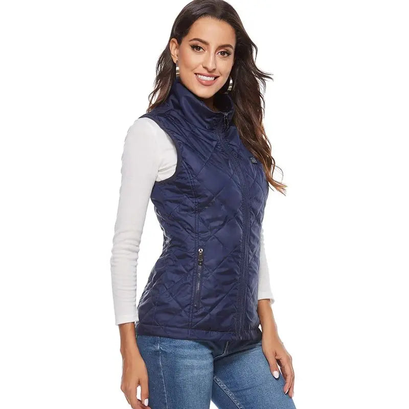 Heated women's vest with USB and infrared technology