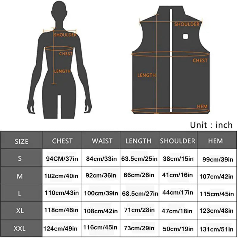 Heated women's vest with USB and infrared technology