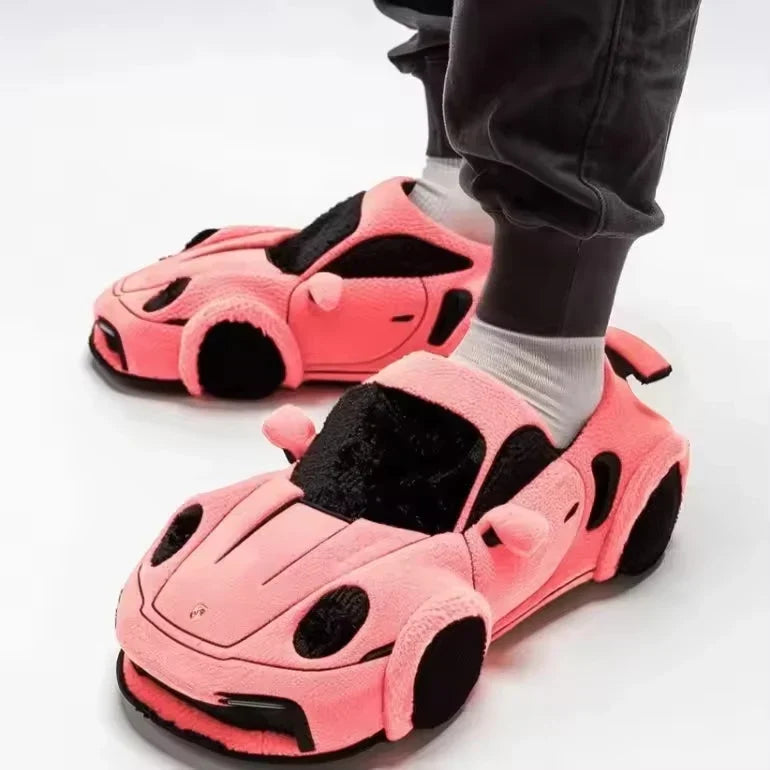 Gefütterte Herren-Hausschuhe im Auto-Design mit rutschhemmender Sohle