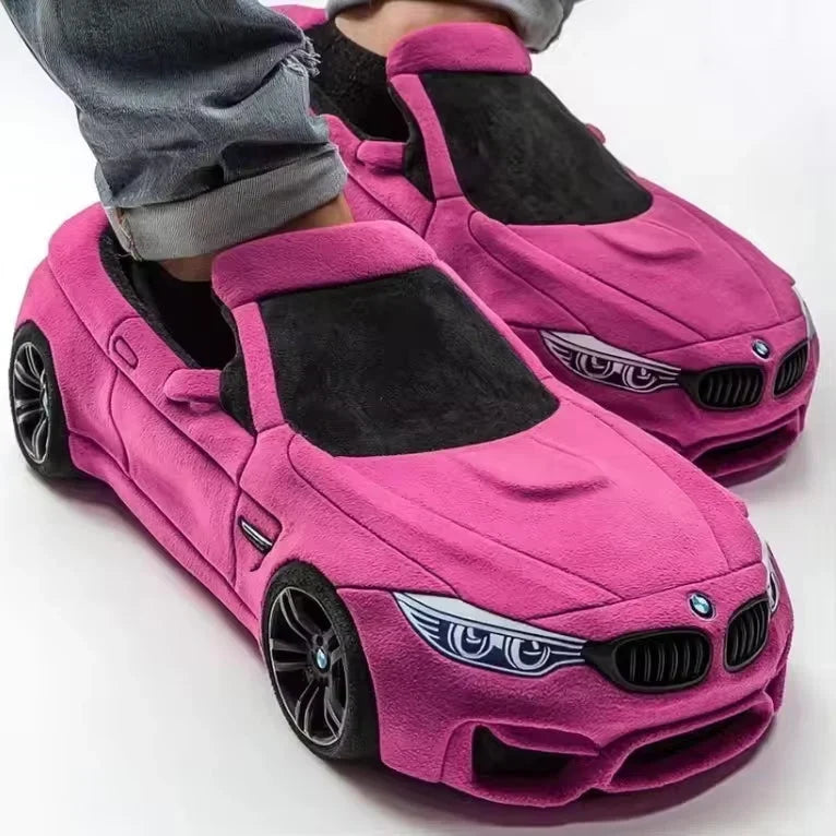 Gefütterte Herren-Hausschuhe im Auto-Design mit rutschhemmender Sohle