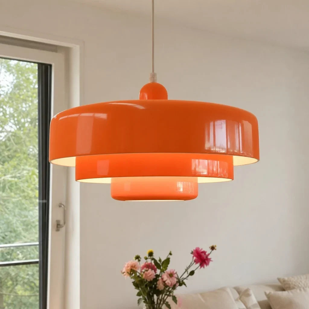 Three-Layer Disc Pendant Light in Macaron Design