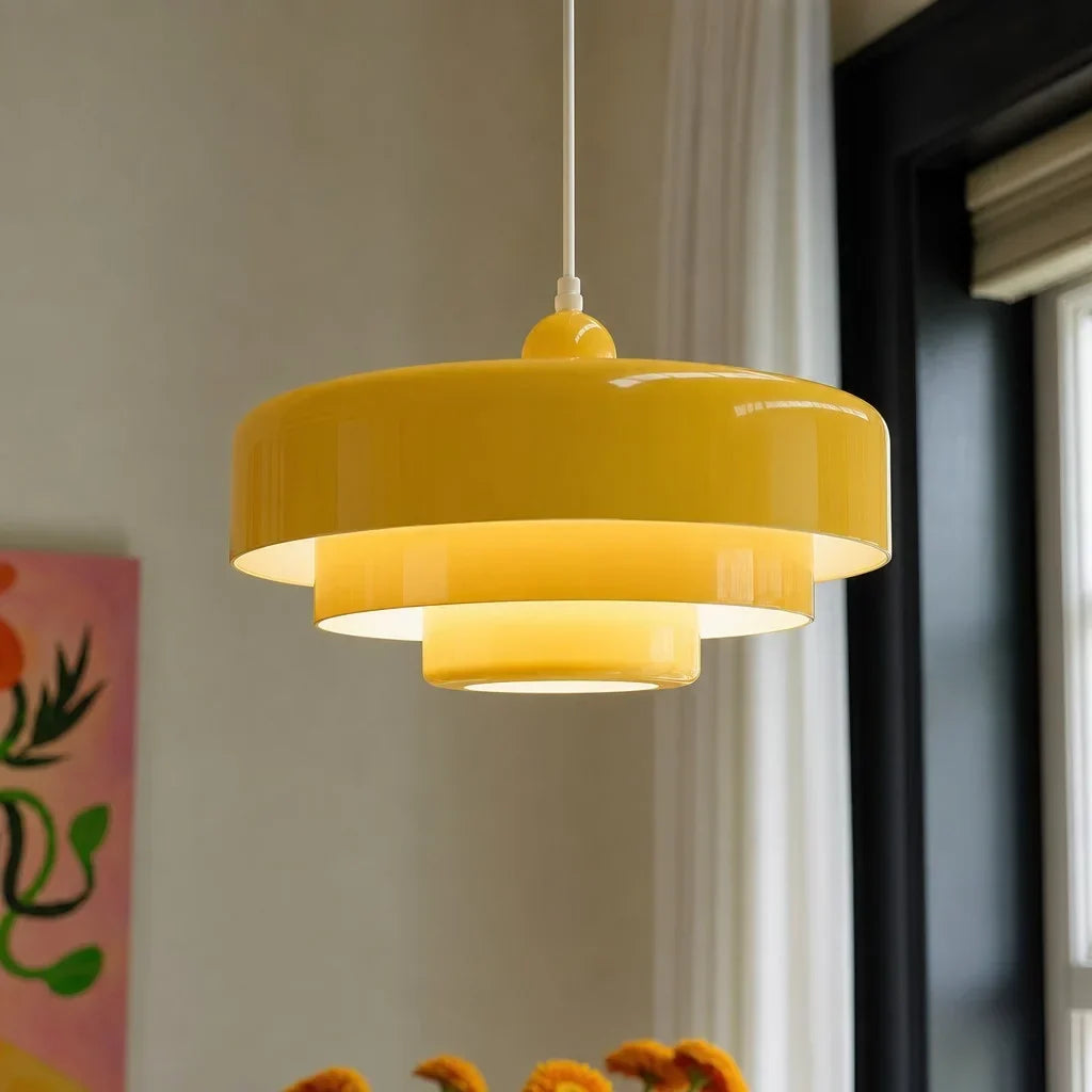 Three-Layer Disc Pendant Light in Macaron Design