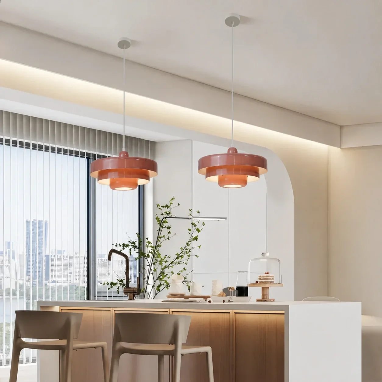 Three-Layer Disc Pendant Light in Macaron Design