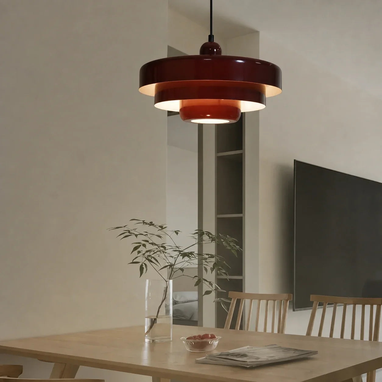 Three-Layer Disc Pendant Light in Macaron Design