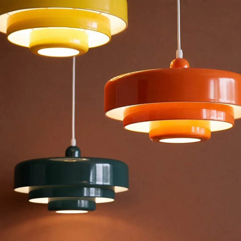 Three-Layer Disc Pendant Light in Macaron Design