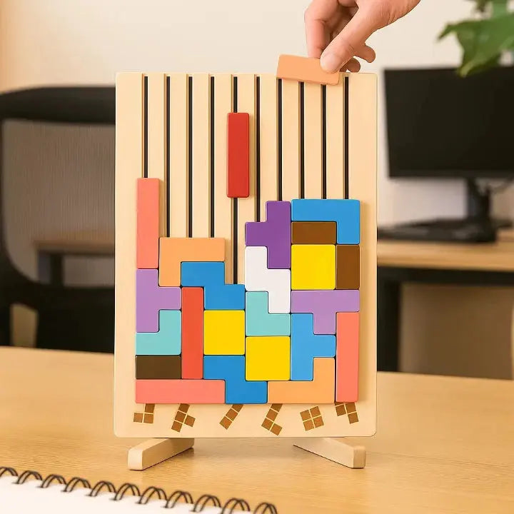 Tetris Puzzle für den Schreibtisch mit Musterkarten