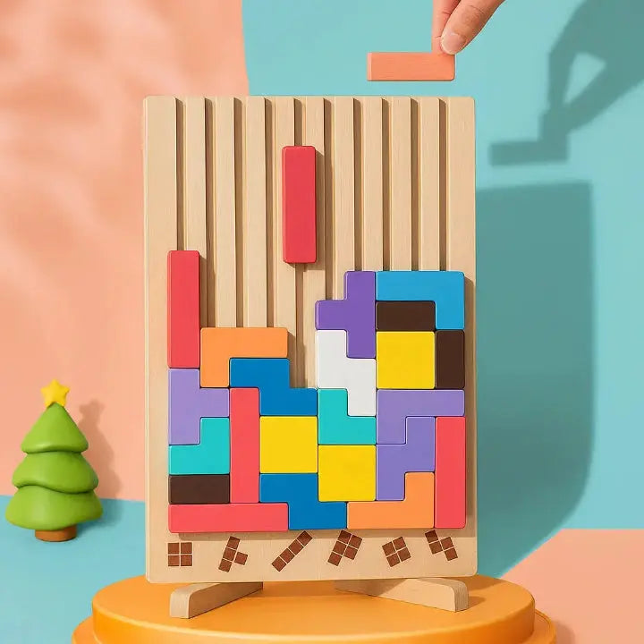 Tetris Puzzle für den Schreibtisch mit Musterkarten