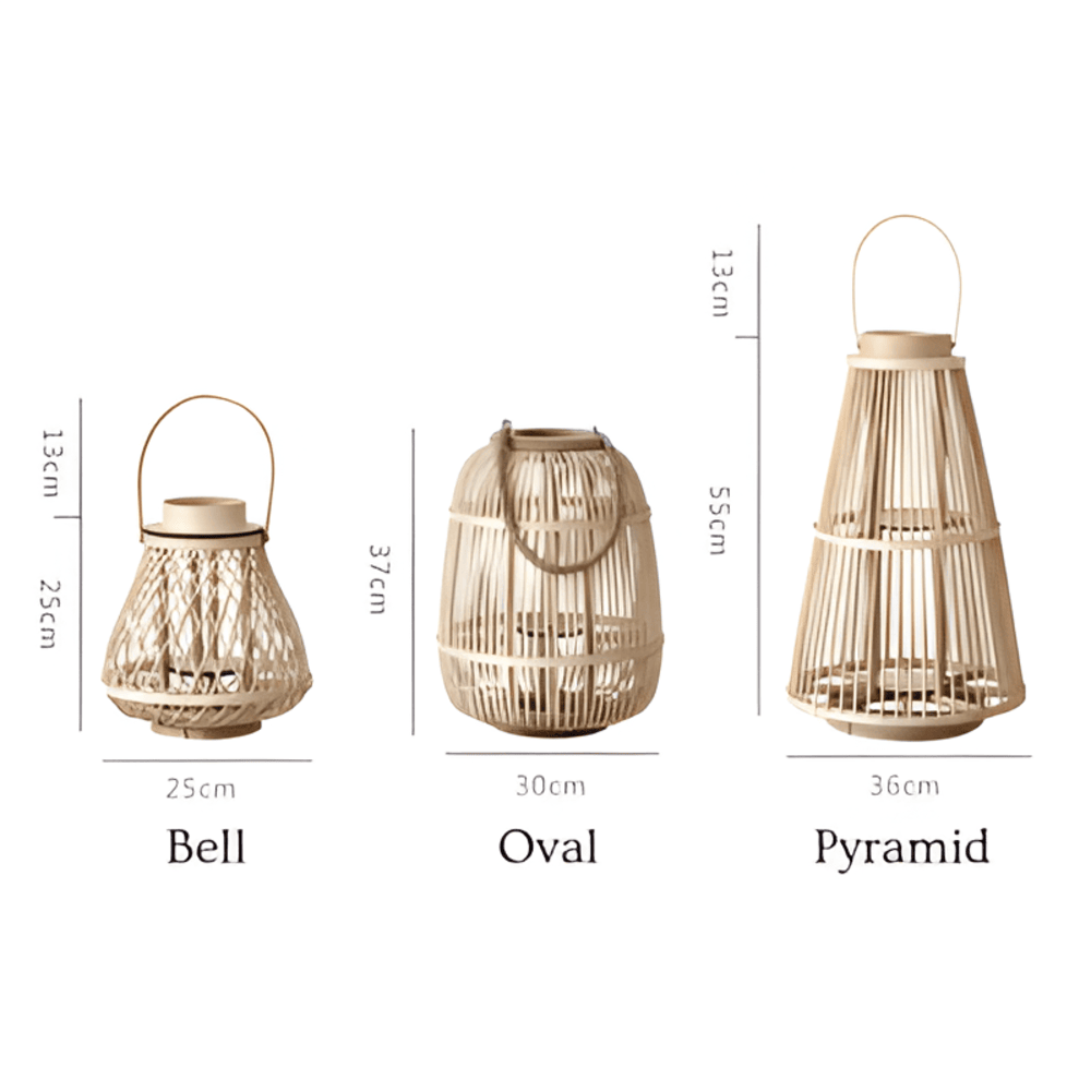 Rattan Lantern with LED Candle – Hand-Woven for Indoor and Outdoor Use
