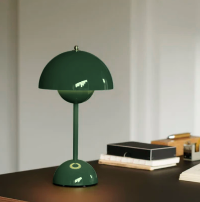 Kabellose LED-Tischlampe im Retro-Pilzdesign – per Touch dimmbar