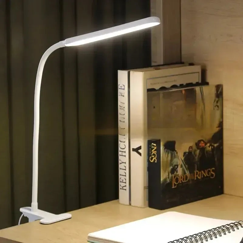 Klemmleuchte mit Schwanenhals – dimmbar, 3 Lichtfarben, USB
