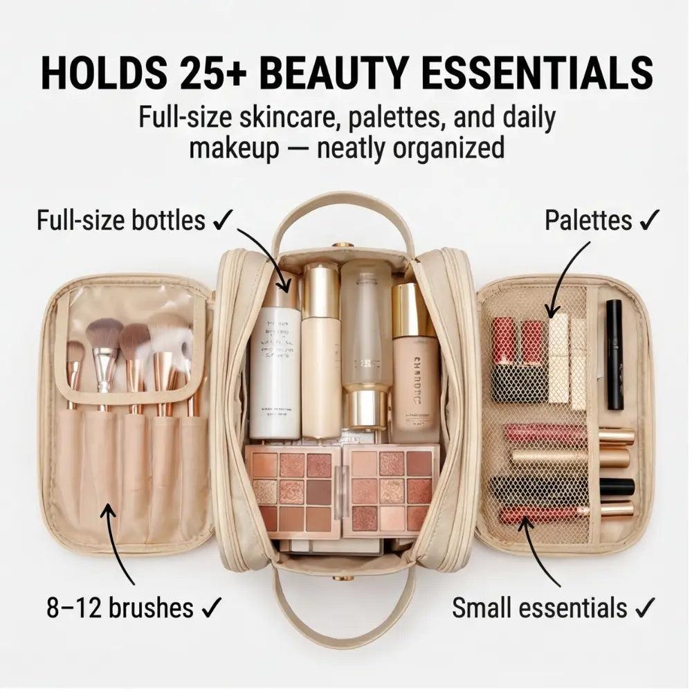Flach aufklappbare Kosmetiktasche – Pinselschutz, 25+ Produkte product image 7