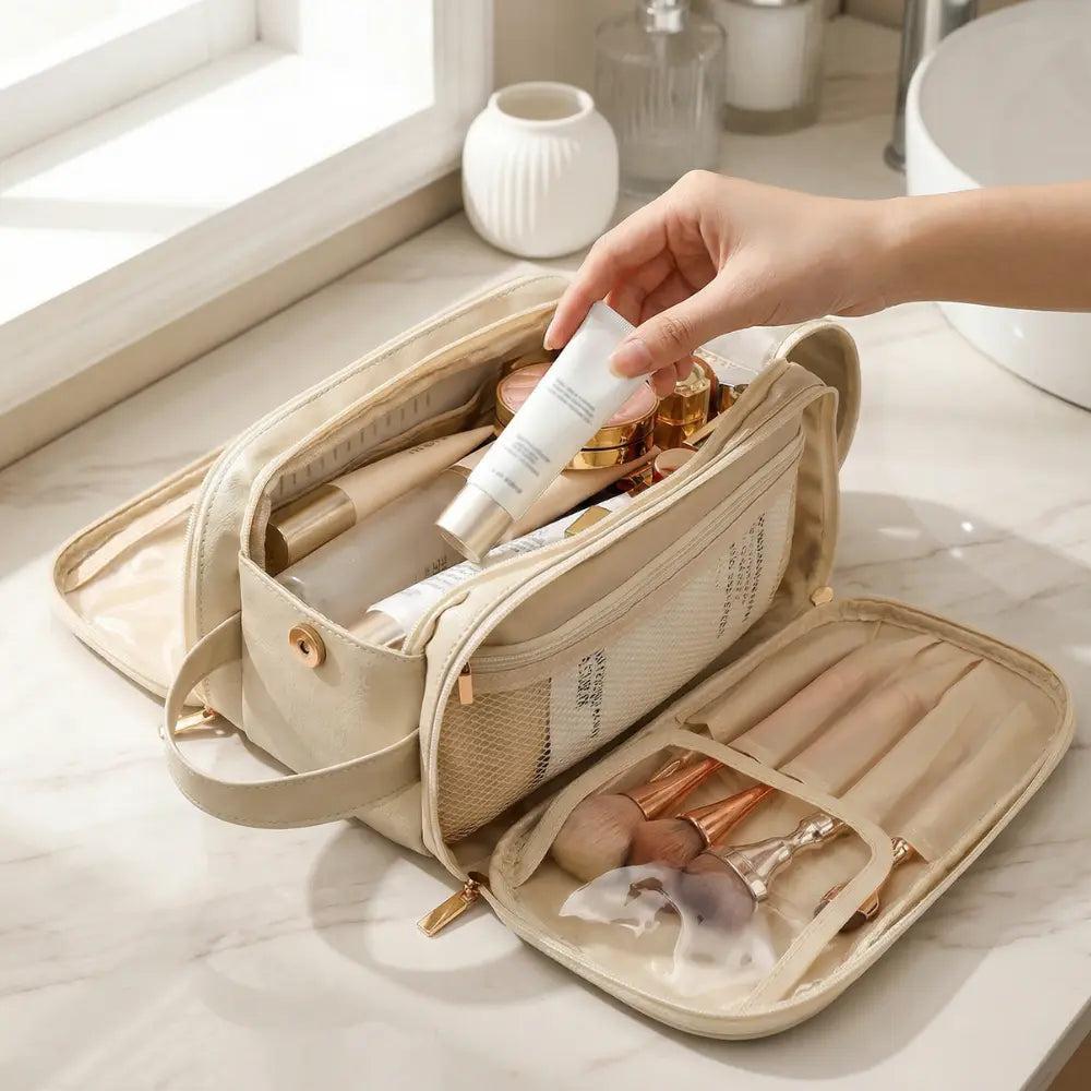 Flach aufklappbare Kosmetiktasche – Pinselschutz, 25+ Produkte product image 1