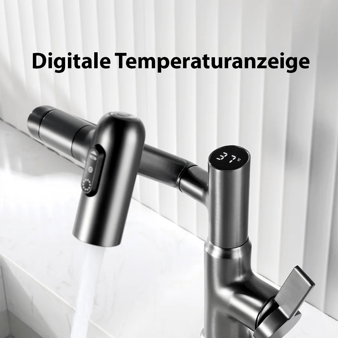 360° Swivel Kitchen Faucet with Temperature Display and Height Adjustment