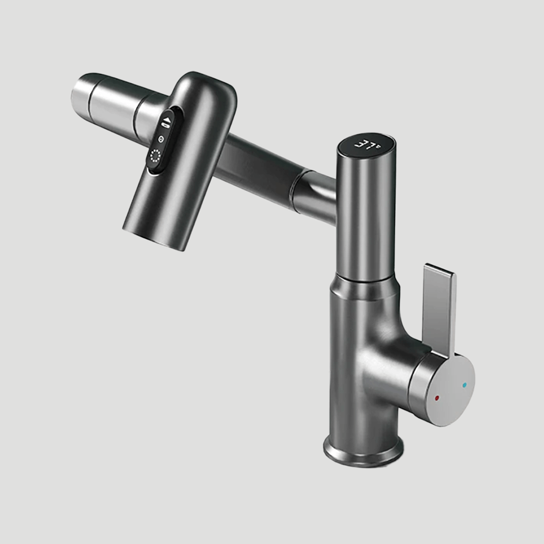 360° Swivel Kitchen Faucet with Temperature Display and Height Adjustment