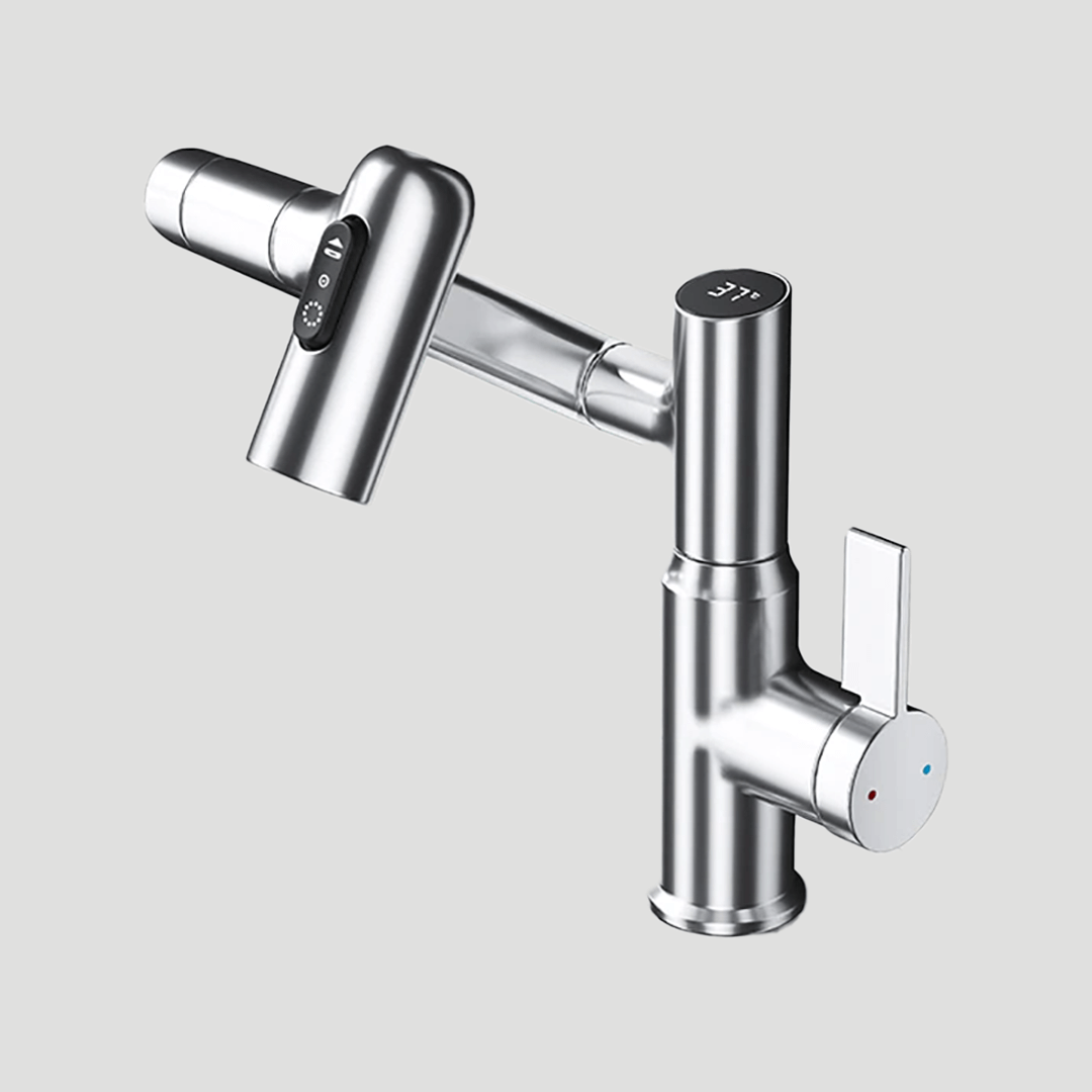 360° Swivel Kitchen Faucet with Temperature Display and Height Adjustment