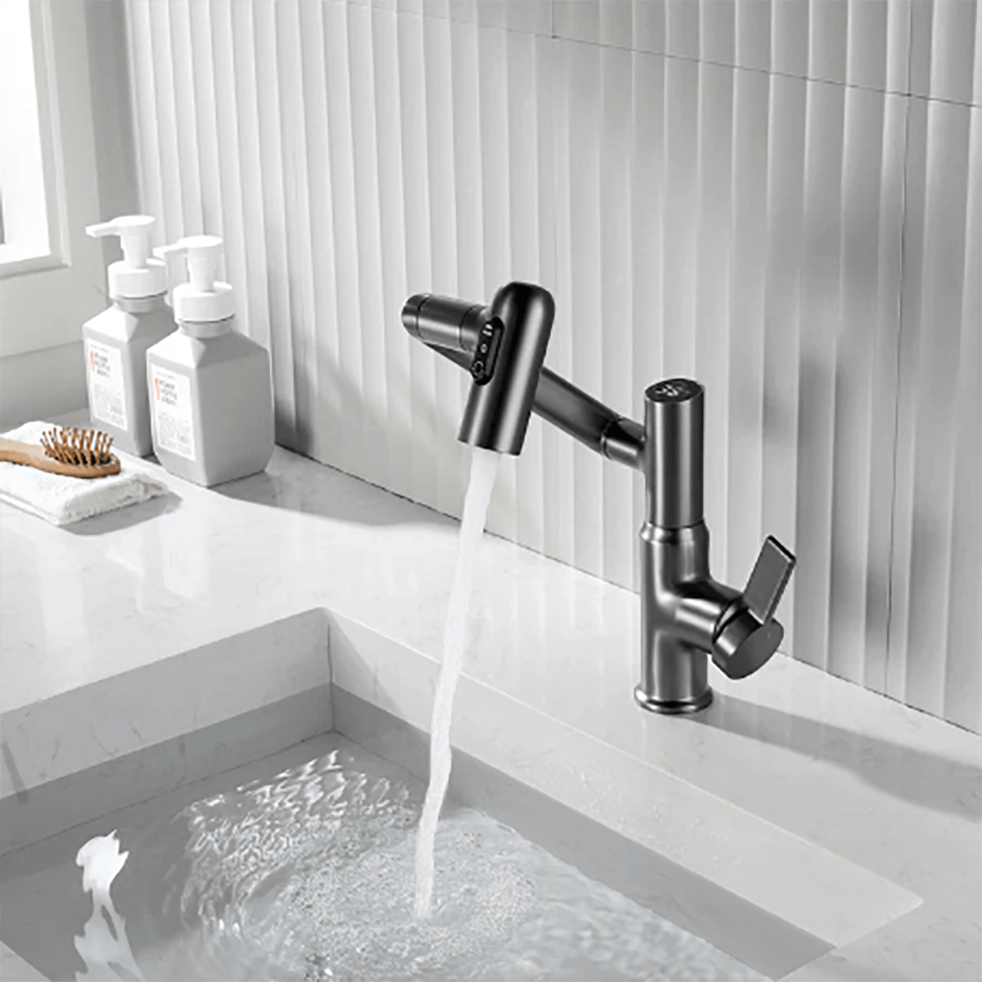 360° Swivel Kitchen Faucet with Temperature Display and Height Adjustment