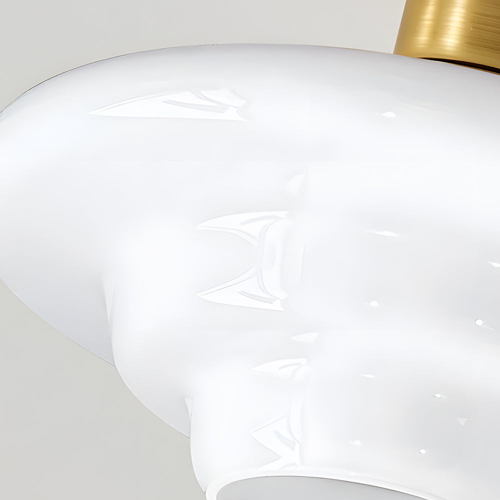 Hallway ceiling light made of walnut wood with glass - flat and stylish