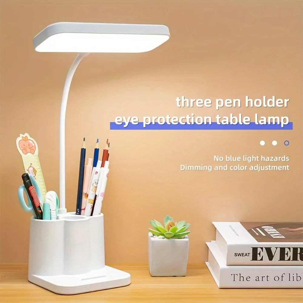 Desk lamp with adjustable arm and USB charging