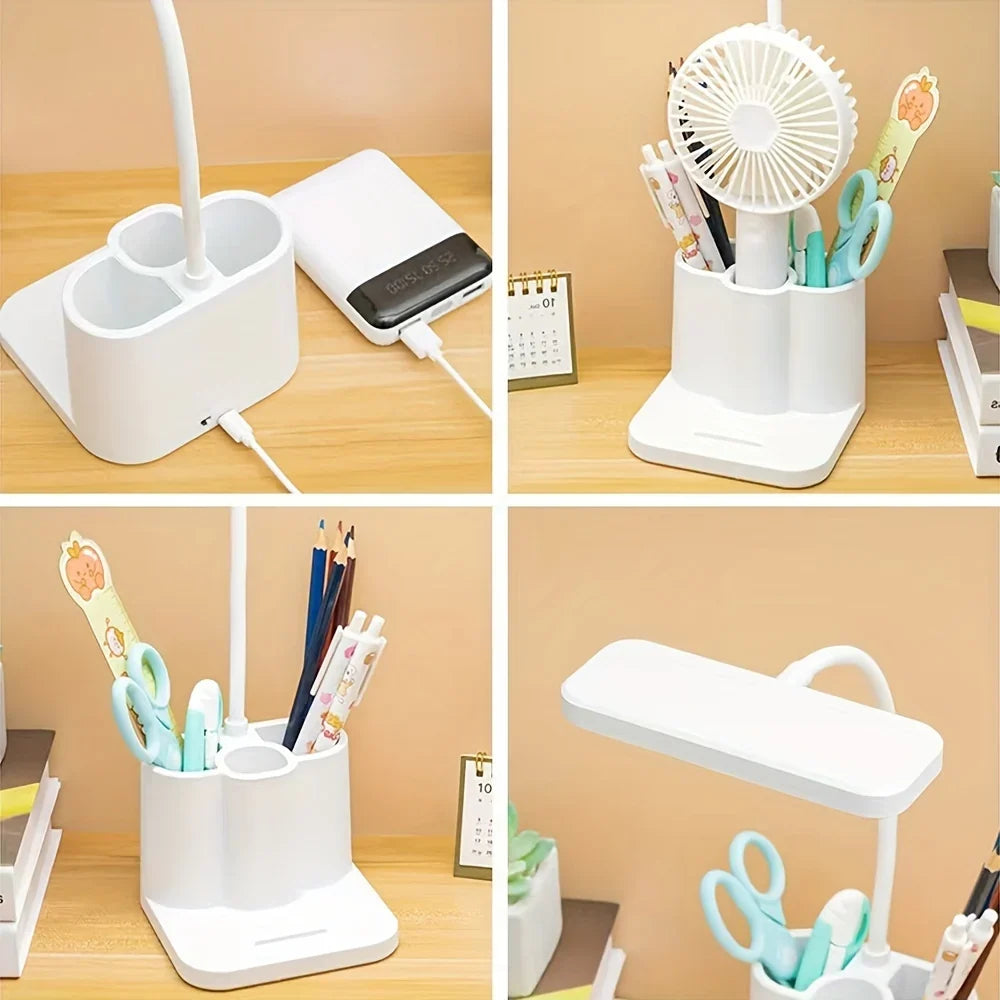 Desk lamp with adjustable arm and USB charging