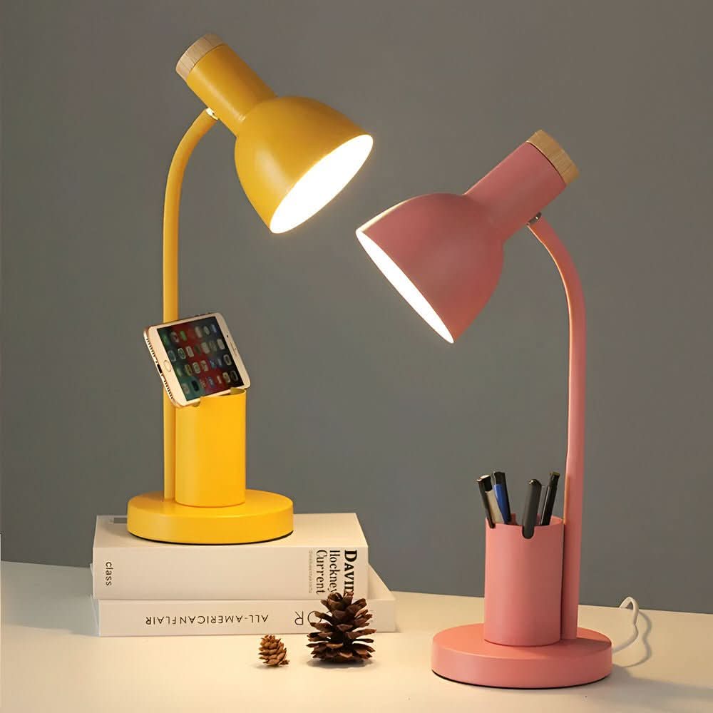 LED desk lamp with pen holder for the office and home office
