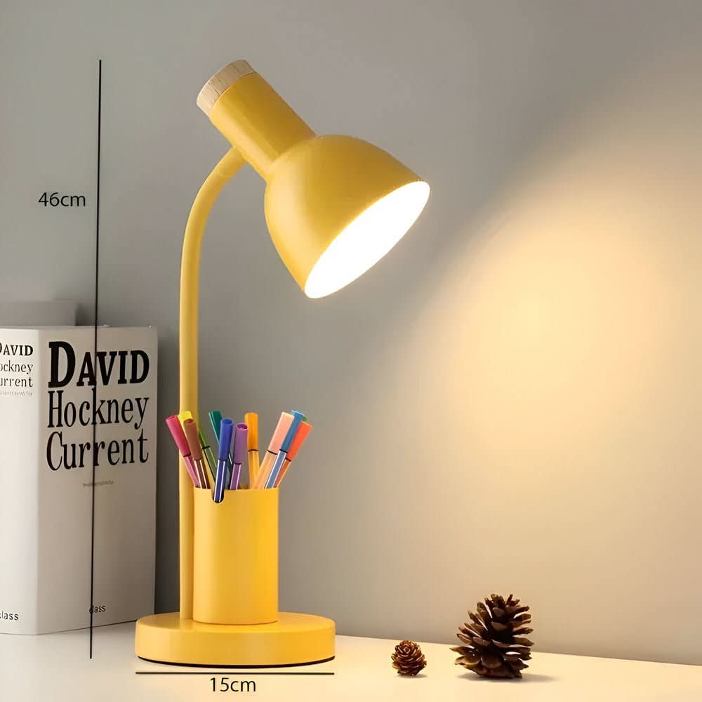 LED desk lamp with pen holder for the office and home office