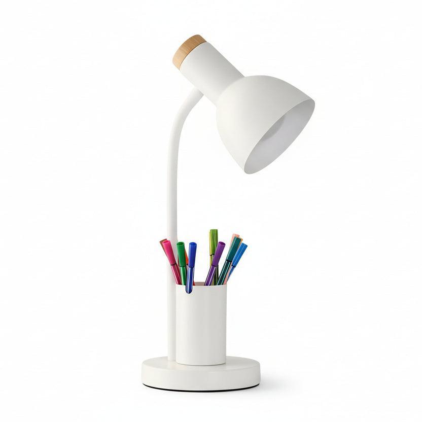 LED desk lamp with pen holder for the office and home office