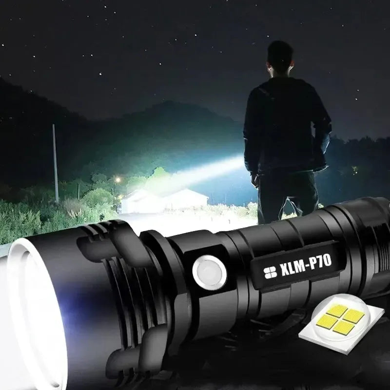 LED Suchscheinwerfer mit OLED-Display und aktiver Kühlung