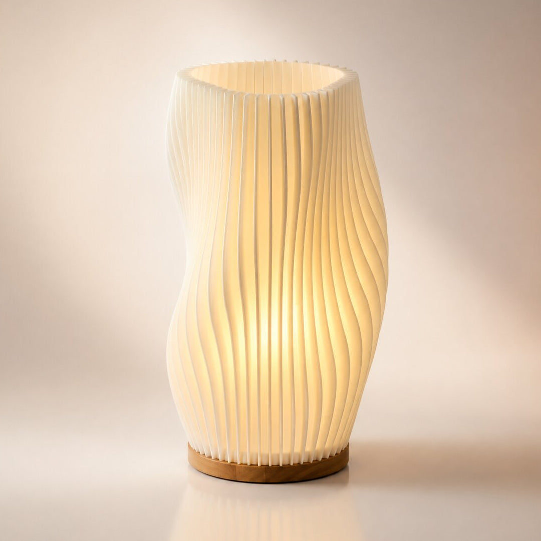 LED table lamp with sculptural texture and light-and-shadow effect