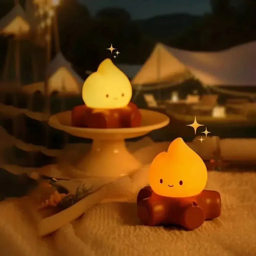 LED-Tischlampe mit Flammeneffekt und Weißem Rauschen